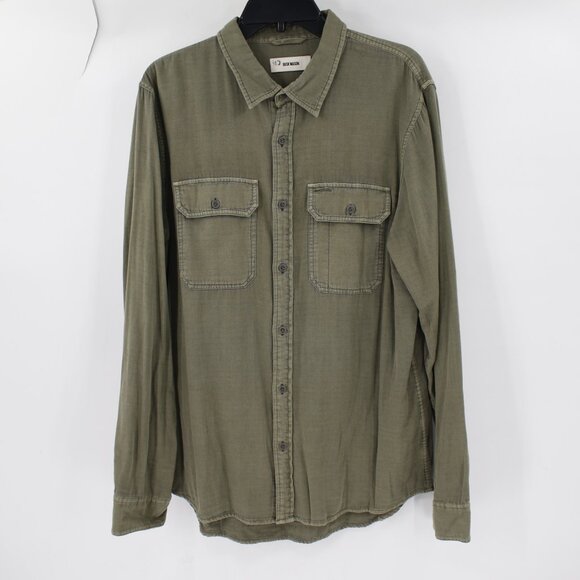 Buck Mason Olive Casual Button Down Shirt - Picture 1 of 13